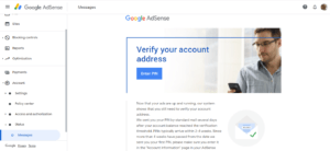 AdSense - Verify your address